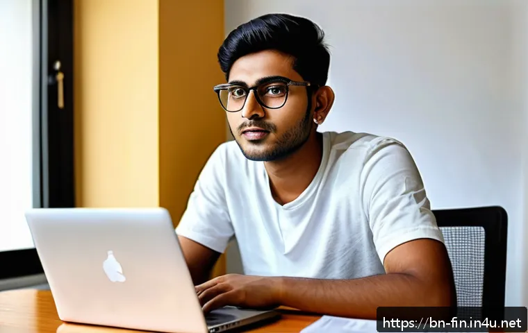 비대면 계좌 개설 방법 - A young Bengali man sitting comfortably at home with a laptop on his desk, uploading scanned copies ...